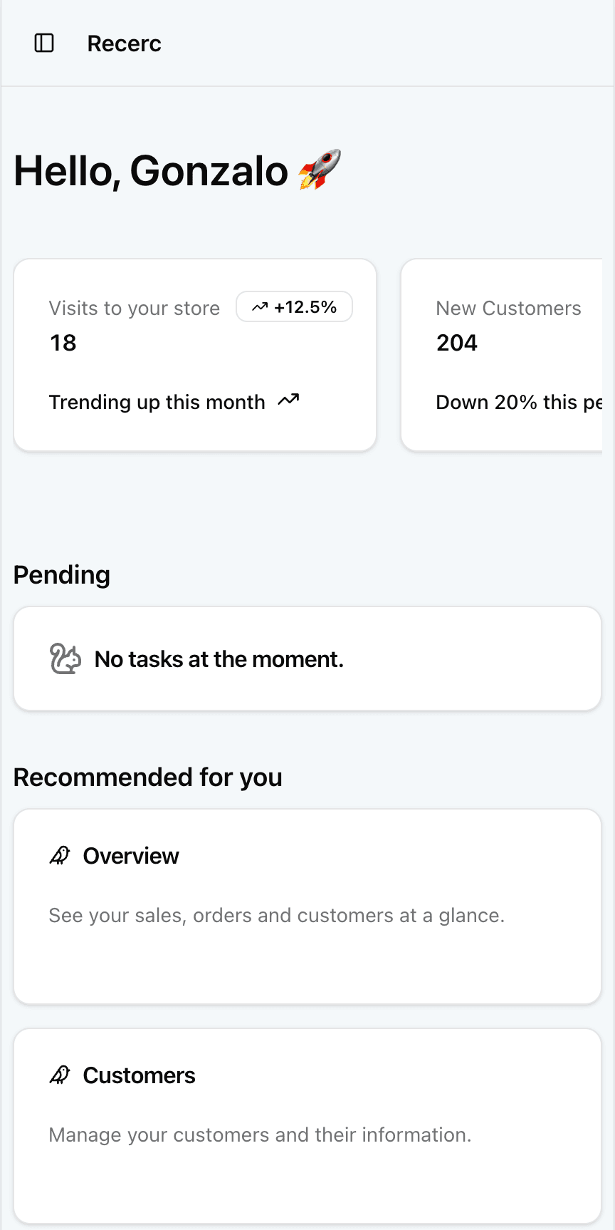 Recerc mobile app demo showing B2B sales features on mobile device