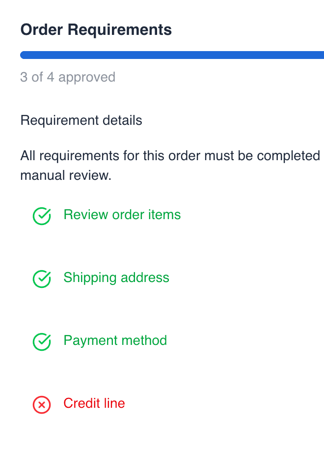 Approvals workflow in the sales platform