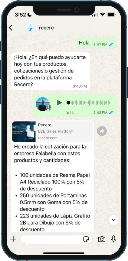 WhatsApp assistant on iPhone